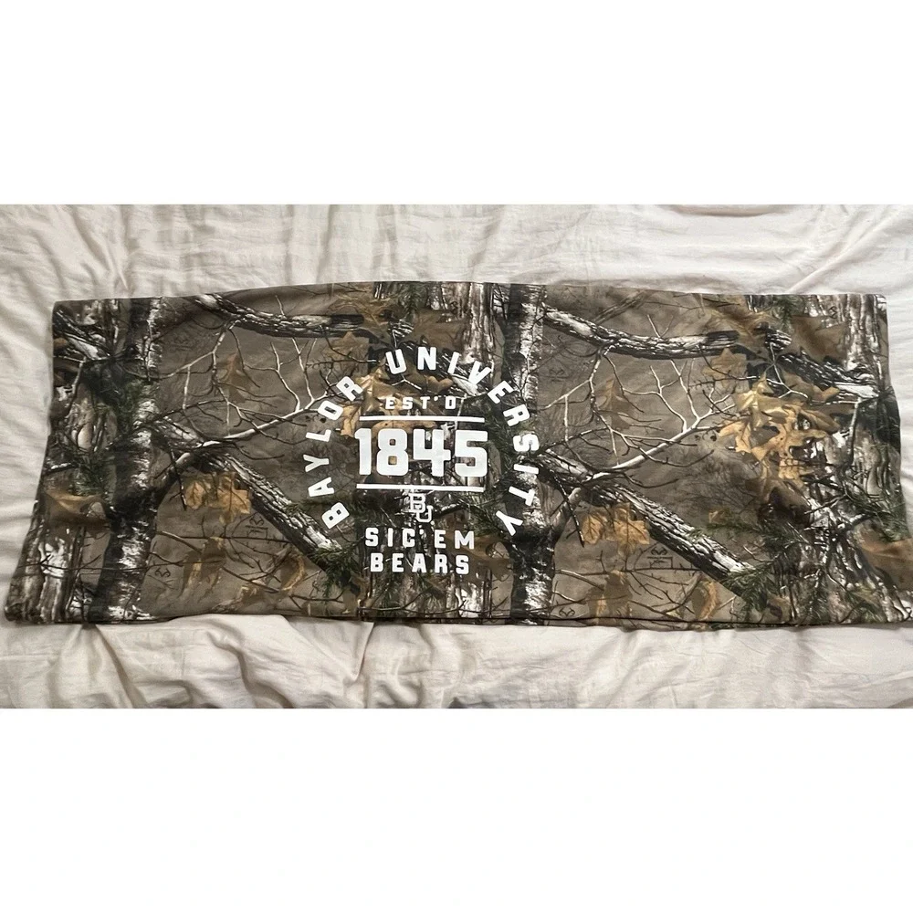 RealTree Edge Camo Print On Baylor University Blanket Cotton 54x83